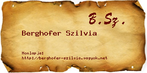 Berghofer Szilvia névjegykártya